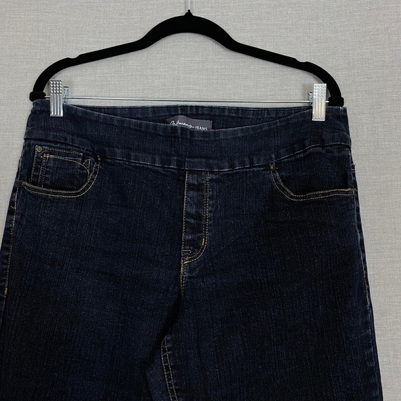 Reitmans Pull On Jeans Sz 13 Straight Leg High Rise Dark Wash Blue - Picture 3 of 7